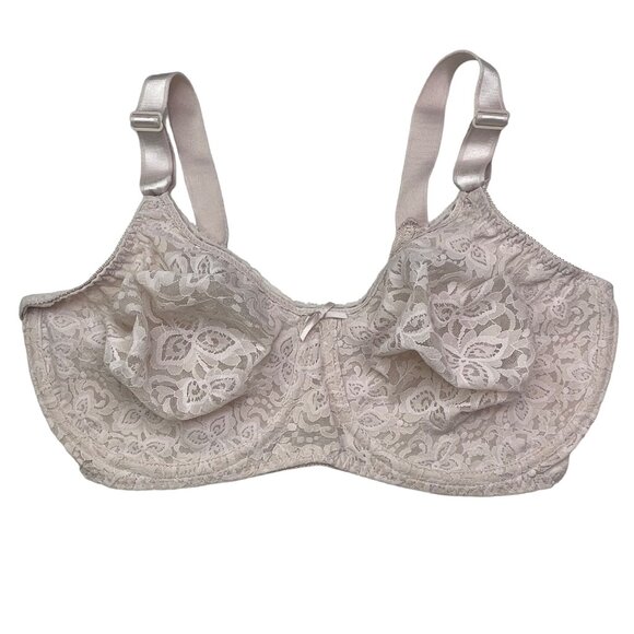 Bali 38DD Tan Lace Seamless Bra Unlined Underwire Adjustable Straps Intimates - Picture 12 of 12